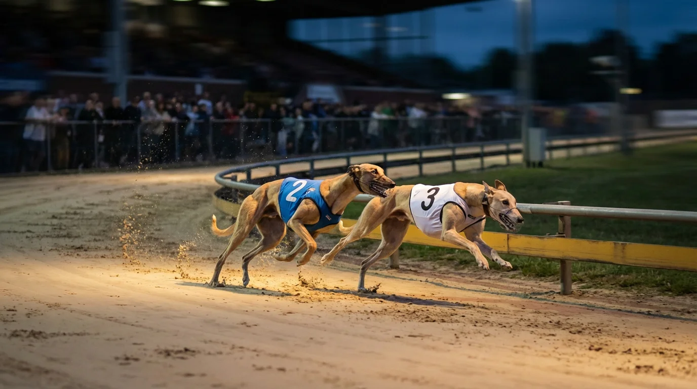 Greyhound forecast betting slip showing first and second place selections